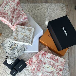 Assorted Luxury Boxes and Bags - DIOR, CHANEL, LV Authentic
